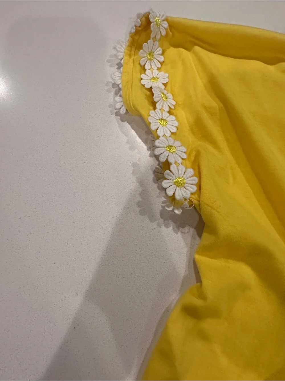 Yellow Daisy Trim Tunic Coverup